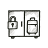 Icon representing luggage storage amenity at Downtown